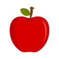 Eco fresh red apple icon, flat style Royalty Free Stock Photo