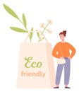 Eco friendly bag with natural herbs. Fresh shopping