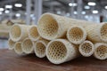Eco friendly bamboo plastic material for green manufacturing solutions Royalty Free Stock Photo