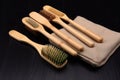 eco-friendly bamboo toothbrush and hair brush set