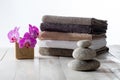 Eco-friendly bath or homemade laundry wash with zen pebbles Royalty Free Stock Photo