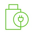 Eco-friendly battery charging vector illustration