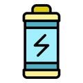 Eco friendly battery icon color outline vector