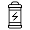 Eco friendly battery icon, outline style