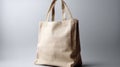 Eco Friendly Beige Colour Fashion Canvas Tote Bag. Reusable Bag for Groceries and Shopping. Generative AI