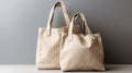 Eco Friendly Beige Colour Fashion Canvas Tote Bag. Reusable Bag for Groceries and Shopping. Generative AI