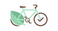 Eco-friendly Bicycle with Leaf Symbol and Checkmark Royalty Free Stock Photo