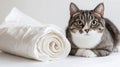 Eco-Friendly Biodegradable Cat Litter Bag Set with Cute Cat Royalty Free Stock Photo