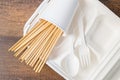 Eco friendly biodegradable paper disposable for packaging food with wheat straw for drinking water Royalty Free Stock Photo