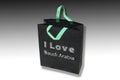 Eco Friendly Black color Bag, Non woven Bag with green handle, Polypropylene Fabric Printed Bag, Shopping & Gift Bag