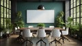 Eco friendly boardroom table ai generated background image