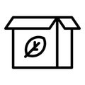 Eco friendly box icon, outline style Royalty Free Stock Photo