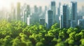 Eco-friendly building in the modern city.City of the future. Office building with green environment. generative ai Royalty Free Stock Photo