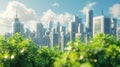 Eco-friendly building in the modern city.City of the future. Office building with green environment. generative ai Royalty Free Stock Photo