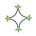 Eco friendly business logo with green leaves