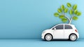 Eco friendly car with tree growing from it, symbolizing sustainability and green living Royalty Free Stock Photo