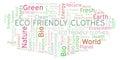 Eco Friendly Clothes word cloud.