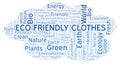 Eco Friendly Clothes word cloud.