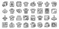 Eco friendly clothing icons set outline vector. Fashion nature