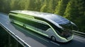 Eco-Friendly Commute: Futuristic Solar-Powered Bus of Tomorrow