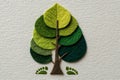 Eco-Friendly Concept Design with Tree and Green Footprints on Textured Background Generative AI Royalty Free Stock Photo