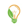 Eco friendly concept a lightbulb logo design incorporating a green leaf element Royalty Free Stock Photo
