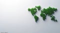 Eco-friendly designs are achieved through the creation of a green leaf world map Royalty Free Stock Photo