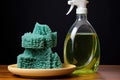 eco-friendly dish soap bottle next to sponge Royalty Free Stock Photo