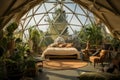 Eco-friendly Dome living garden space. Generate Ai