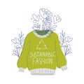 Eco Friendly with Ecological Clothing Wear Fabric Shopping Vector Illustration