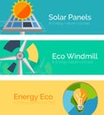 Eco-friendly energy flat design concepts, banners