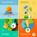 Eco-friendly energy flat design concepts, banners