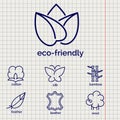 Eco-friendly fabric feature icons