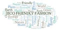 Eco Friendly Fashion word cloud.