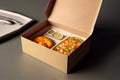 Eco friendly fast food mockup containers from paper. AI Generated