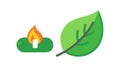Eco-Friendly Flame with Leaf Icon, Green Energy Concept, vector design Generative AI Royalty Free Stock Photo