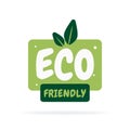 Eco Friendly Fresh healthy organic vegan food badge. Vector hand drawn illustration. Vegetarian eco green concept Royalty Free Stock Photo