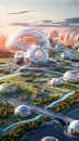 Eco Friendly Futuristic City Concept Illustration