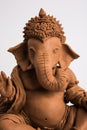 Eco friendly Ganesh/Ganpati idol or murti, home made. selective focus Royalty Free Stock Photo