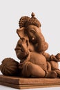 Eco friendly Ganesh/Ganpati idol or murti, home made. selective focus Royalty Free Stock Photo