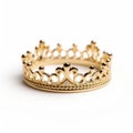 Eco-friendly Gold Crown Ring On White Background