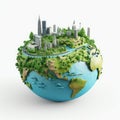 Eco Friendly and Green Energy Concept Design. Globe Earth Planet and Green Energy Concept Design Elements. Modern Design World Royalty Free Stock Photo