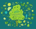 Eco Friendly, Green Energy Concept, Flat Vector Royalty Free Stock Photo