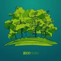 Eco Friendly, Green Energy Concept, Flat Vector Royalty Free Stock Photo