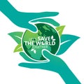 World Environment concept. Let`s Save the World Together vector illustration Royalty Free Stock Photo