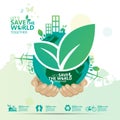 World Environment concept. Let`s Save the World Together vector illustration Royalty Free Stock Photo