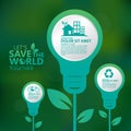 World Environment concept. Let`s Save the World Together vector illustration Royalty Free Stock Photo