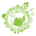 Eco Friendly, green energy concept, vector illustration. Earth day