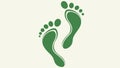 Eco-Friendly Green Footprints Outline, Sustainable Path, vector design Generative AI Royalty Free Stock Photo
