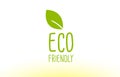 eco friendly green leaf text concept logo icon design